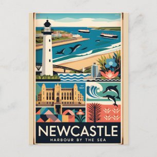 Newcastle Australien Retro-Reiseposter-Kunst Postkarte