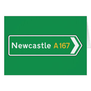 Newcastle, BRITISCHES Verkehrsschild