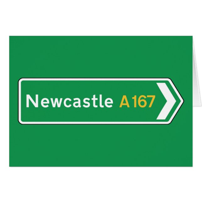 Newcastle, BRITISCHES Verkehrsschild (Vorderseite (Horizontal))