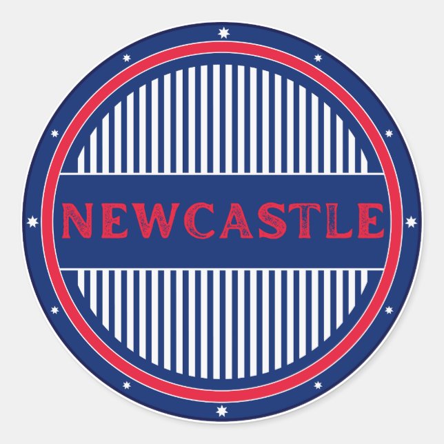 Newcastle City Pride Emblem – Australische Identit Runder Aufkleber (Vorderseite)