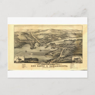 Newcastle & Damariscotta, Maine 1878 Postkarte
