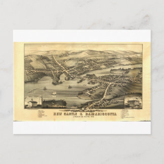 Newcastle & Damariscotta, Maine 1878 Postkarte