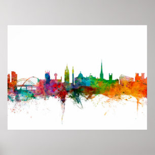 Newcastle England Skyline Poster