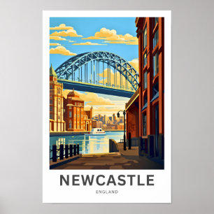 Newcastle England Travel Poster