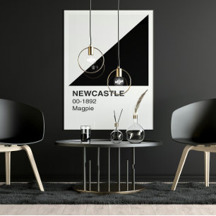 Newcastle Magpie - weiße Grenze Poster