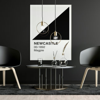 Newcastle Magpie - weiße Grenze Poster