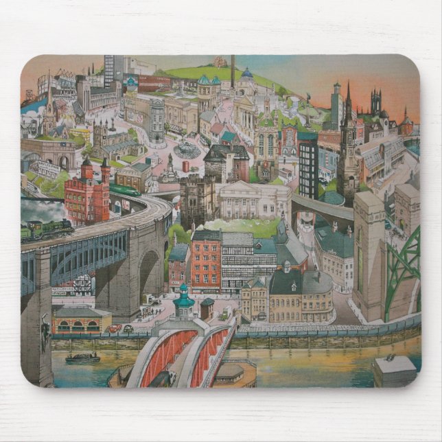 Newcastle nach Tyne im Laufe der Jahre Mousepad (Vorne)