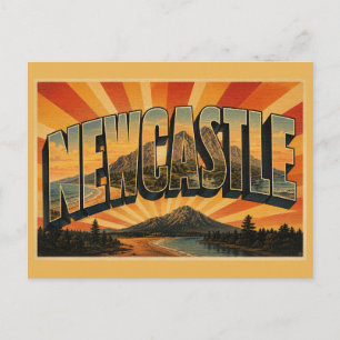 Newcastle Nordirland Vintage-Reise-Kunst Postkarte