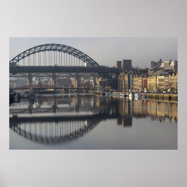 Newcastle Quayside & the Tyne Bridge Poster (Vorne)