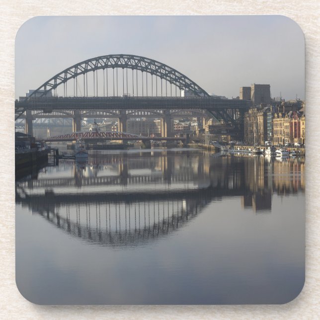 Newcastle Quayside und die Tyne Bridge Getränkeuntersetzer (Vorderseite)