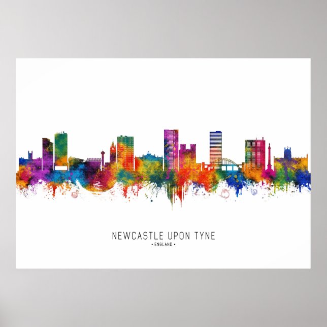 Newcastle UK Skyline Poster (Vorne)