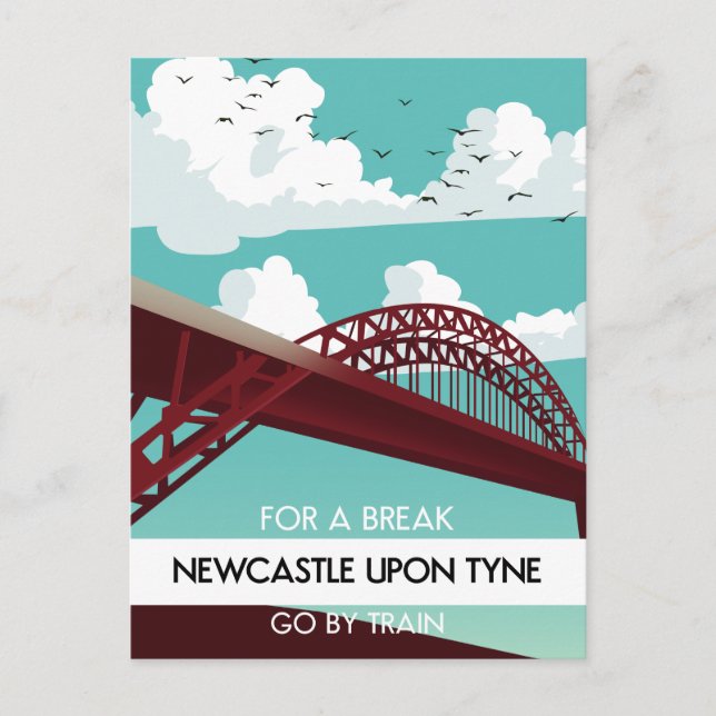 Newcastle upon Tyne Bridge Poster. Postkarte (Vorderseite)