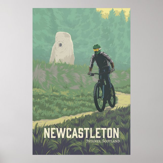 Newcastleton Mountainbike-Reiseplakat Poster (Vorne)