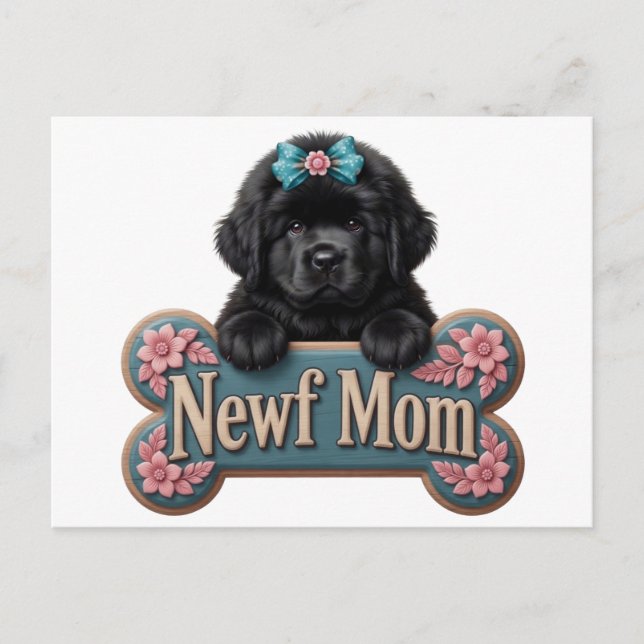 Newf-Mama-Knochen Postkarte (Vorderseite)