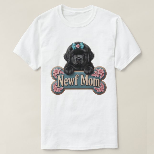 Newf-Mama-Knochen T-Shirt (Design vorne)