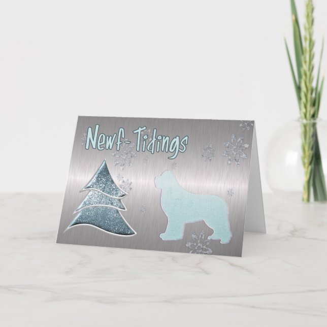 Newf-Tidings Metallic Greeting Karte (Vorderseite)