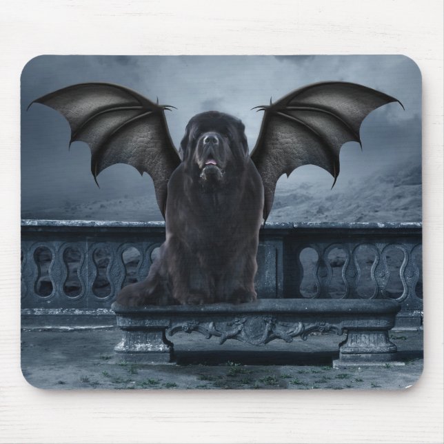 Newf Wasserspeier-Mausunterlage Mousepad (Vorne)