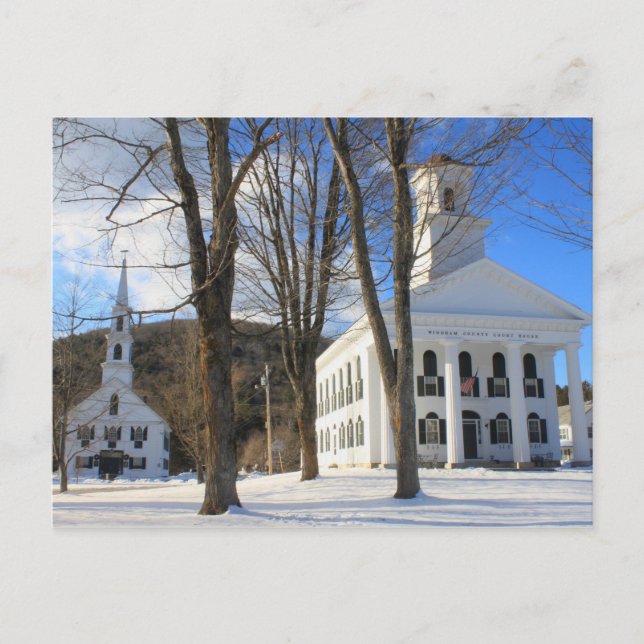 Newfane Vermont Town Common Postkarte (Vorderseite)