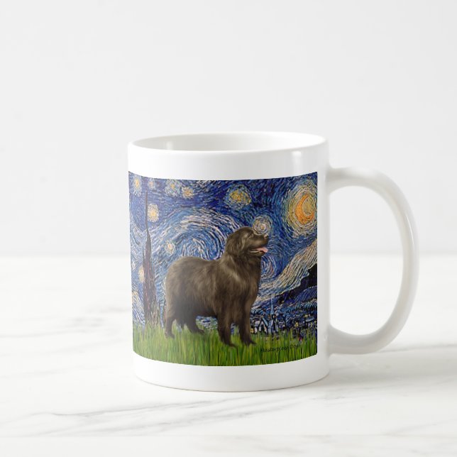 Newfie (braun2) - Starry Night Kaffeetasse (Rechts)