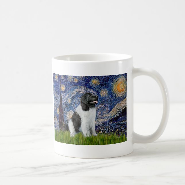 Newfie Landseer - Starry Night Tasse (Rechts)
