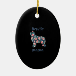 Newfie Mama   Nefundland dog Mama anwesend Keramik Ornament