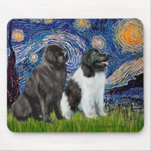 Newfie-Paar (B1+L) - Sternennacht Mousepad