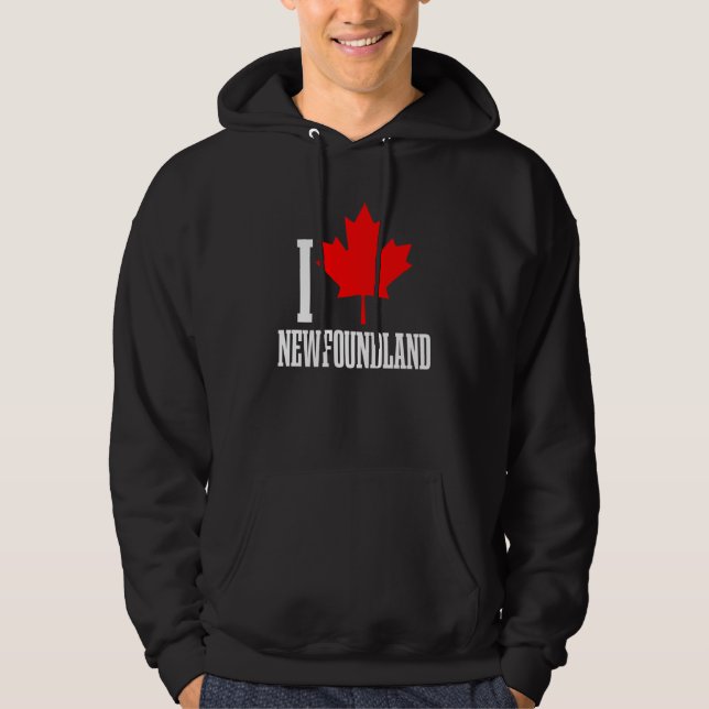 Newfoundland Canada Maple Leaf Canadian Flag Pride Hoodie (Vorderseite)