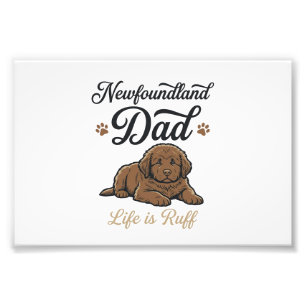 Newfoundland Dad Leben ist hart Vintage Hund Shirt Fotodruck