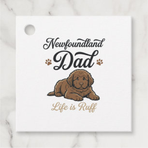 Newfoundland Dad Leben ist hart Vintage Hund Shirt Geschenkanhänger