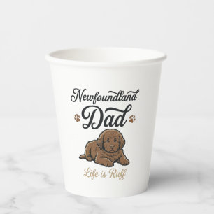Newfoundland Dad Leben Ist Hart Vintage Hund Shirt Pappbecher