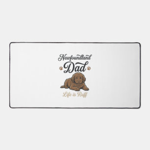 Newfoundland Dad Leben Ist Hart Vintage Hund Shirt Schreibtischunterlage
