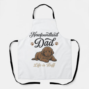 Newfoundland Dad Leben ist hart Vintage Hund Shirt Schürze