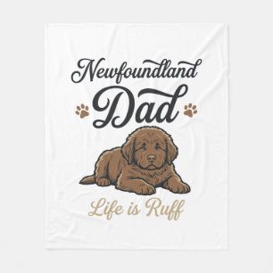 Newfoundland Dad Leben ist rau Vintage Hund Shirt Fleecedecke