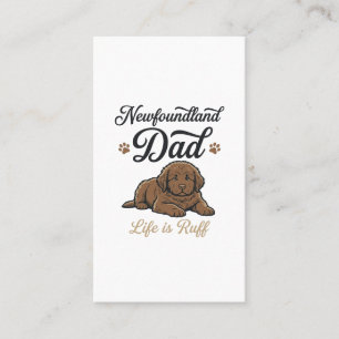 Newfoundland Dad Leben ist rau Vintage Hund Shirt Visitenkarte