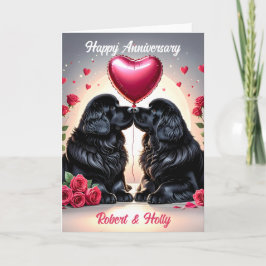 Newfoundland Dog Anniversary Karte