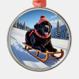 Newfoundland Dog Christmas Ornament Aus Metall