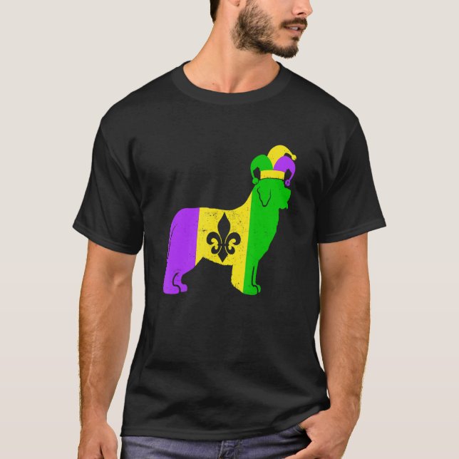 Newfoundland Dog Mardi Gras Carnivals Funny Puppy  T-Shirt (Vorderseite)
