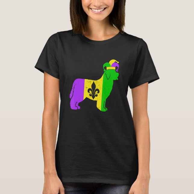 Newfoundland Dog Mardi Gras Carnivals Funny Puppy  T-Shirt (Vorderseite)