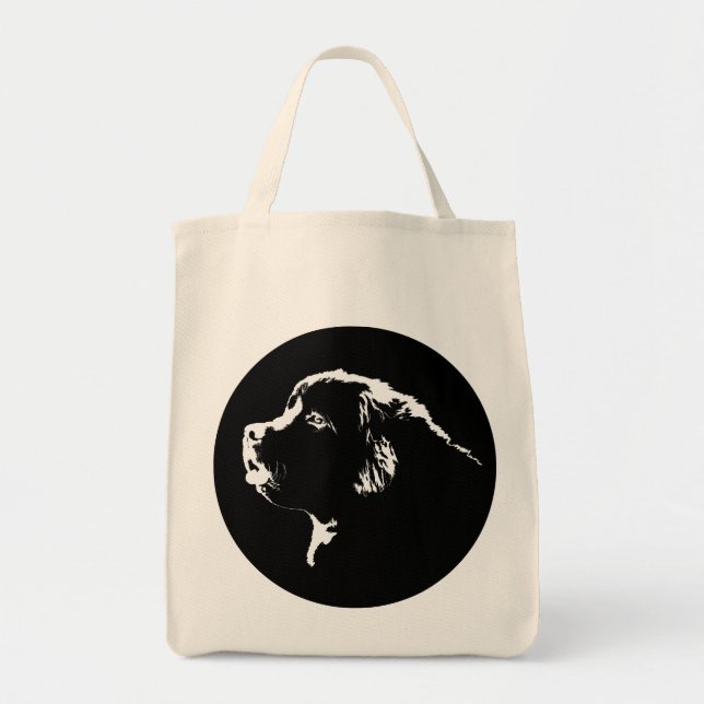 Newfoundland Dog Tote Bag Organic Shopping Bag Tragetasche (Vorne)