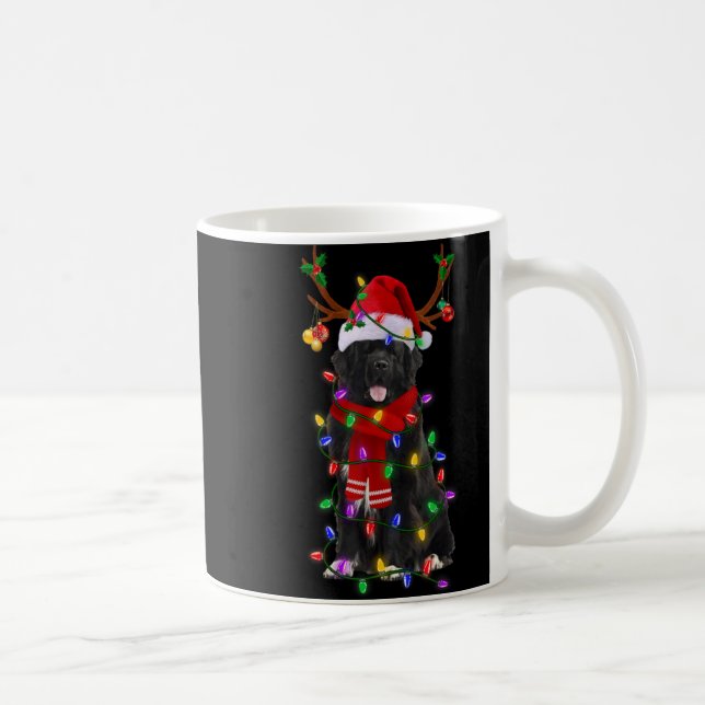Newfoundland Dog Tree Christmas Lights Xmas Pajama Kaffeetasse (Rechts)