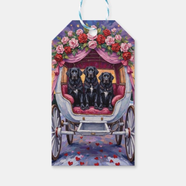 Newfoundland Dog Valentine's Day  Geschenkanhänger (Vorderseite)