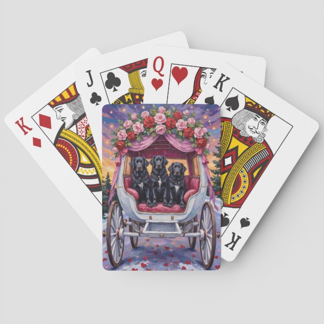 Newfoundland Dog Valentine's Day  Spielkarten (Rückseite)