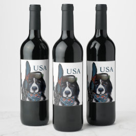 NEWFOUNDLAND DOG WEINETIKETT