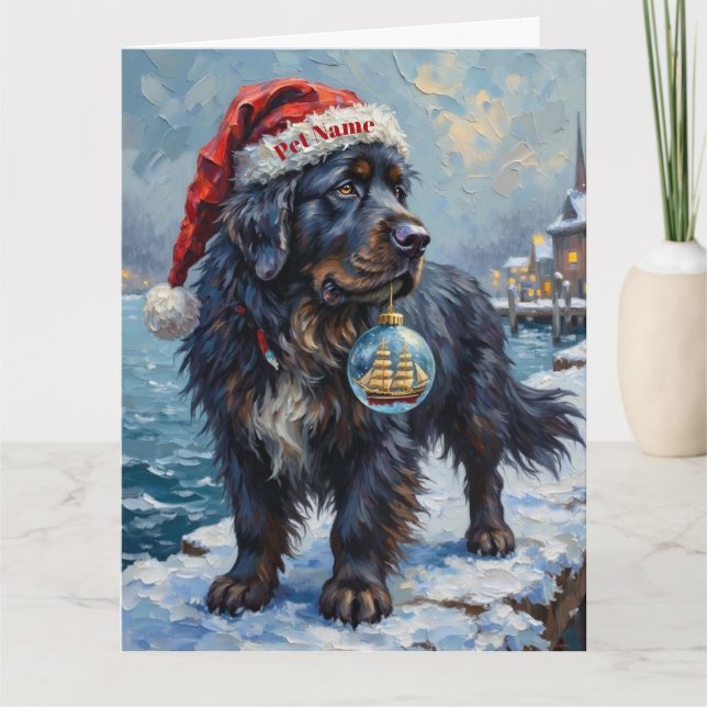Newfoundland Gentle Christmas Rescue Karte (Vorderseite)