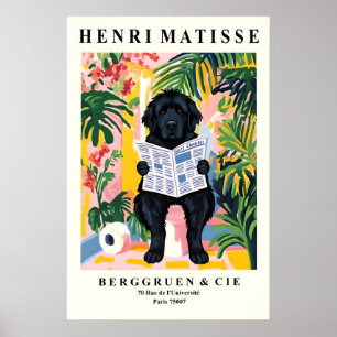 Newfoundland-Hund auf Toilette Druck - Matisse-Sti Poster
