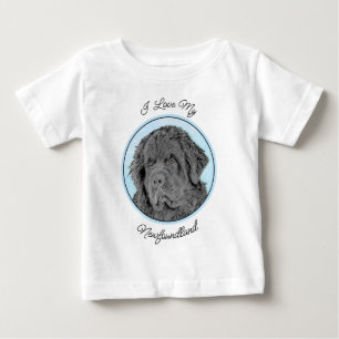 Newfoundland-Malerei - Süße originelle Hundekunst Baby T-shirt