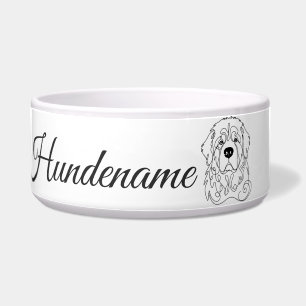 Newfoundland Minimalist Line Art personalized bowl Napf