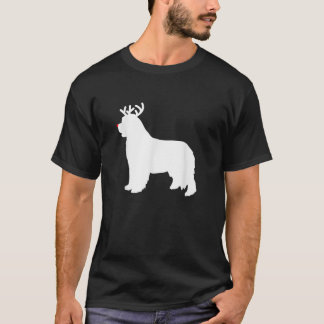 Newfoundland Reindeer Christmas Dog  T-Shirt