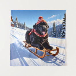 Newfoundland Sled Ride Wandteppich