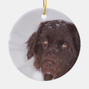 Newfy Mädchen-Weihnachten Keramikornament